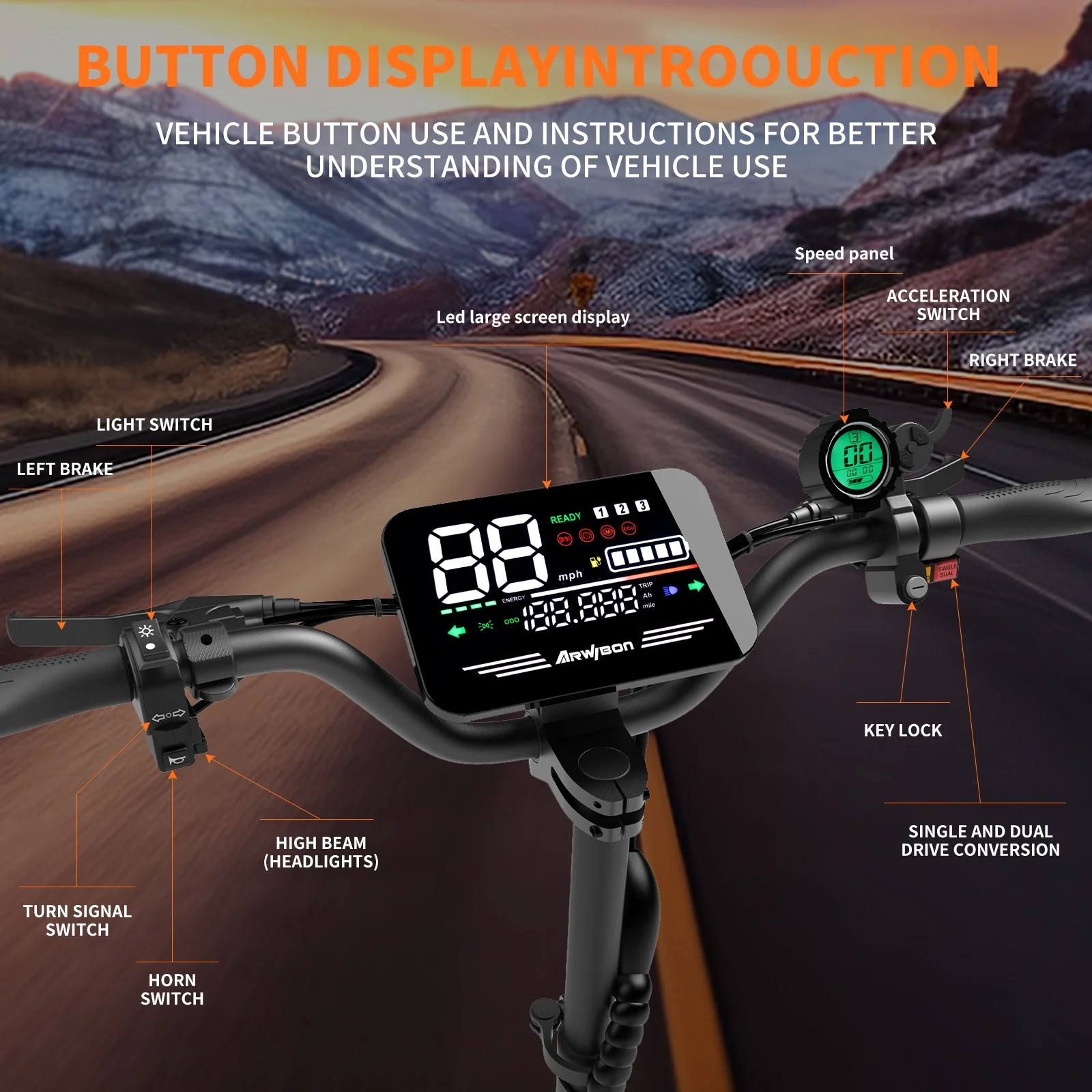 Arwibon 5600W Adult Electric S - огляд і ціна 60V 5600W Dual Motor Electric Scooter