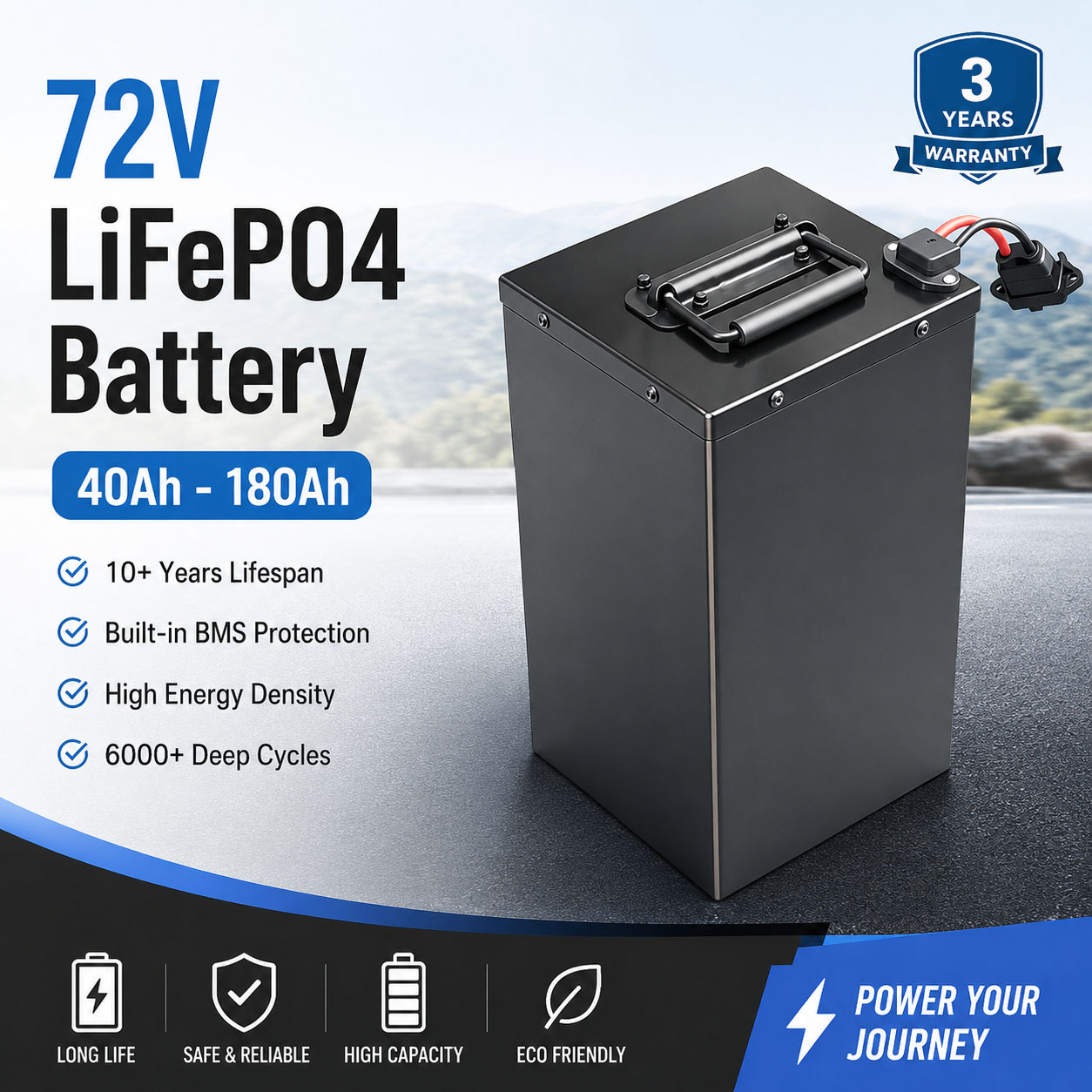New Energy 72V 40ah 60ah 80ah  - огляд і ціна 72V 60Ah Lifepo4 Battery Pack